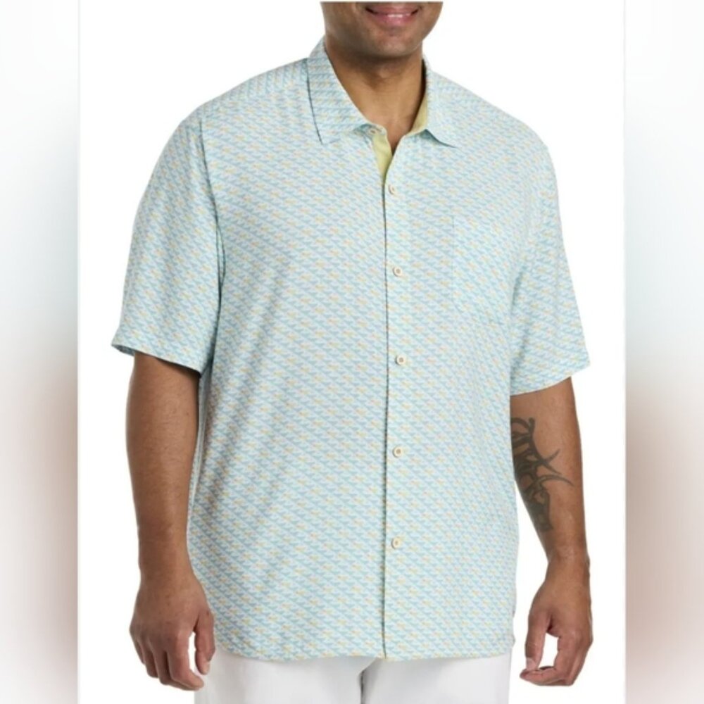 Tommy Bahama Big & Tall Veracruz Cay Cocktail Mixer Patterned Button Down Shirt